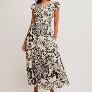 Free People Ultraviolet Dress In Bright White Combo